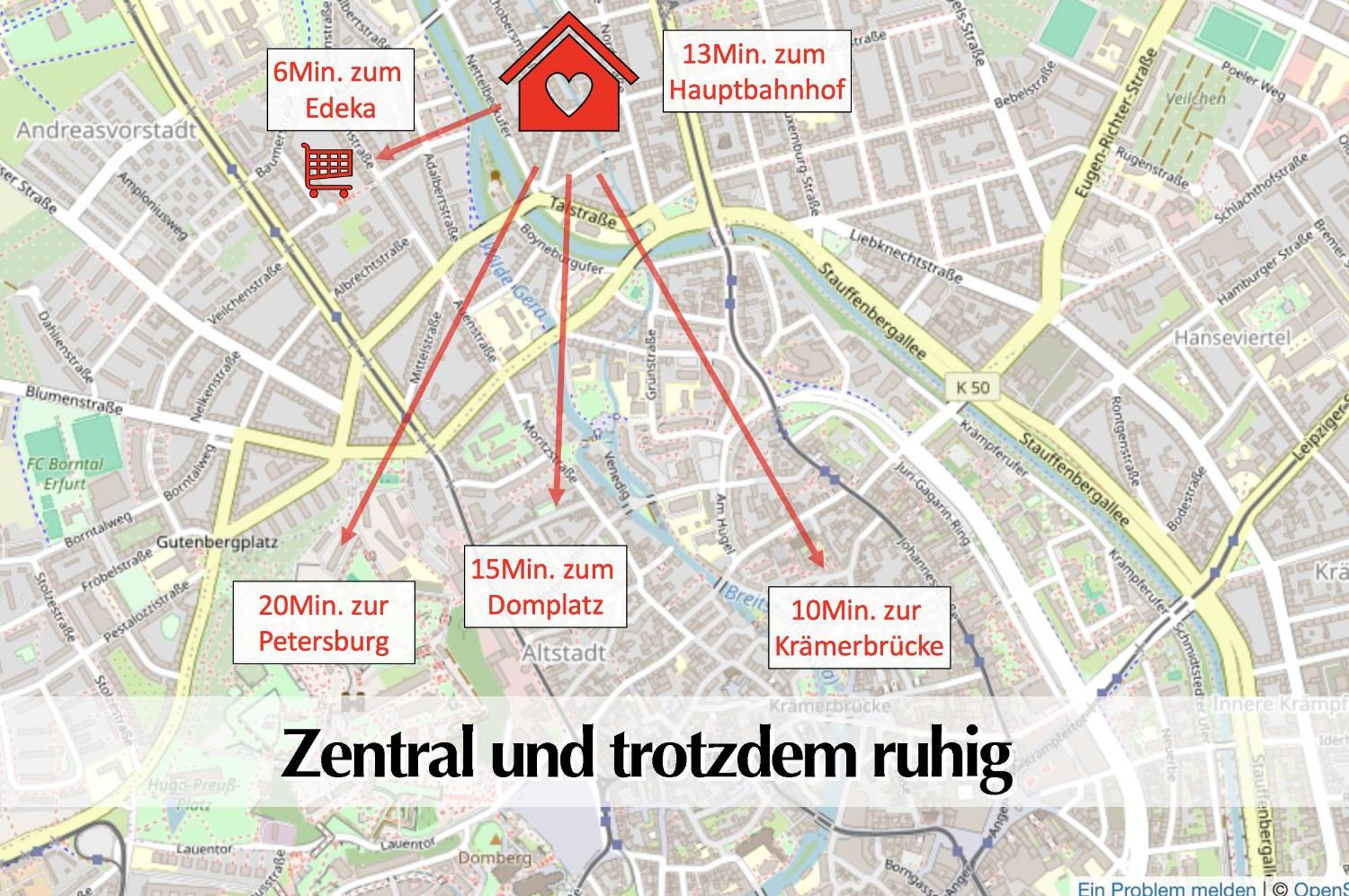 Stadtperle Am Plaetschernden Wasser - 50M2 2R Malerische Fewo In Top Lage 에르푸르트 외부 사진